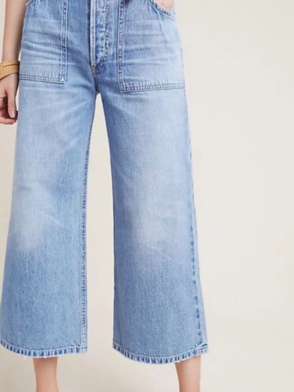 Citizens of Humanity Millie Wide Leg Cropped High Rise Light Wash Jeans size 29